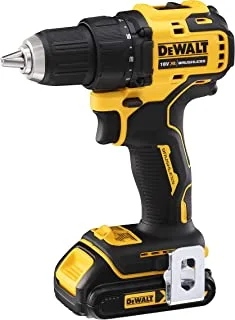 Dewalt 18V 13Mm Drill Driver Compact Cordless 1.5Ah With Extra Battery, Yellow/Black, Dcd708S2T-Gb, 3 Year Warranty