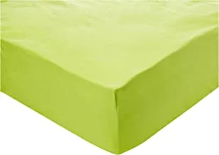 Luxury Fitted Sheet 2Pcs Set - Cotton 200 Thread Count, Single Size, Lime, King Green