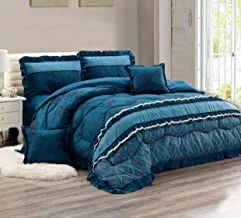 Moon King Size, Microfiber, Floral Pattern, Turquoise - Bedding Sets
