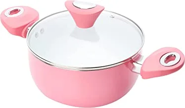 Ceramic Non Stick Cookware Set 11 Pieces - Pink