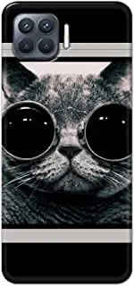 جراب Jim Orton بتصميم غير لامع مصمم لهاتف Oppo F17 Pro / A93-Cat Swag أسود رمادي