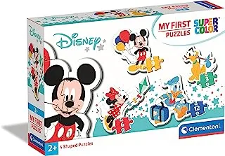 Clementoni Puzzle Super Color Disney Mickey Mouse 3-6-9-12 PCS - For Age 2 Years Old Multicolor