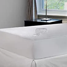 Hotel Linen Klub Princess Cotton Terry Waterproof Mattress Protector, Size: Queen 160X200+30Cm, White