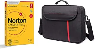 Laptop Bag, Datazone Shoulder Bag 14.1 Inch Black With Norton AntivirUS Plus 1 USer 1 Device With 1 Year Subscription.