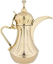 Al Saif Stainless Steel Arabic Coffee Dallah Size: 0.7 Liter, Color: Gold