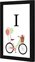 LOWHA I letter bike balloons Wall art wooden frame Black color 23x33cm By LOWHA