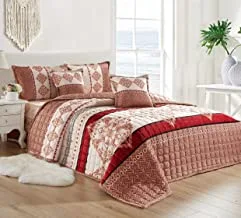 طقم لحاف مخملي مزدوج الجوانب مناسب لجميع المواسم ، طقم سرير ناعم من 4 قطع ، مقاس مفرد (160 × 210 سم) ، كلاسيكي مزدوج الجانب مخيط بنمط زهور ، SJYH ، متعدد الألوان -4