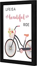 Lowha Life Is A Beautifule Ride Bike Wall Art Wooden Frame Black Color 23X33Cm By Lowha