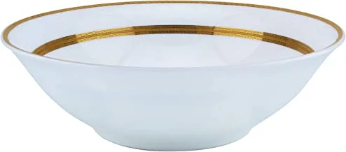 Shallow Porcelain Royal Bowl with Gold Rim, White, 23 cm, TS-G1-24