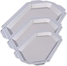 Al Saif 3Pcs Tray Set Size:L,M,S Color : Full Chrome