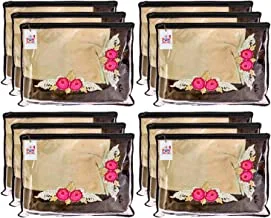 Fun homes non woven 12 pieces single packing saree cover set (black) (fun0142)