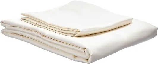 Deyarco Hotel Linen Klub Single Bed Sheet 2Pcs Set , 100% Cotton 250Tc Sateen Solid Dyed , Size: 160X220Cm + 1Pc Pillowcase 50X75Cm , Cream