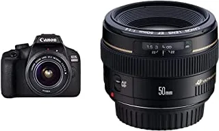 Canon EOS 4000D EF-S 18-55mm III Lens - Black & EF 50mm f-1.4 USM Lens، Black