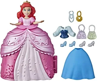 Disney Princess Secret Styles Fashion Surprise Ariel, Mini Doll Playset with Extra Clothes and Accessories, Toy for Girls 4 and Up, F1250