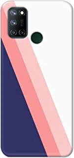 غطاء جراب مصمم بلمسة نهائية غير لامعة من Khaalis لهاتف Realme 7 Pro-Diagonal Stripcs أبيض وردي أزرق