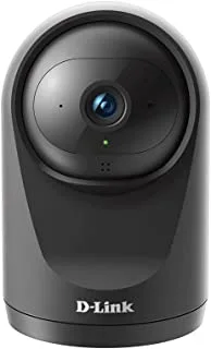 كاميرا D-Link صغيرة الحجم عالية الدقة تعمل بتقنية Pan & Tilt Wi-Fi ، تعمل بتتبع الحركة التلقائي مع مساعد Google و Alexa ، أسود DCS-6500LH