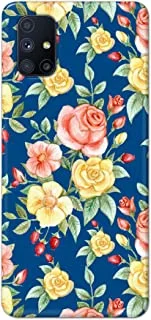 Jim Orton matte finish designer shell case cover for Samsung Galaxy M51-Flowers Blue Yellow Red