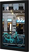 Lowha Cruiser Bike Parked Near Chanel Store Wall Art Wooden Frame Black Color 23X33Cm By Lowha