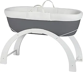 Shnuggle Dreami Moses Baby Sleeper with Slate Grey Base and 2-in-1 Curve Stand