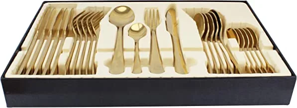 Cutlery set, 24 piece set, 410 stainless steel, 4mm, shiny gold -cs-24-sg