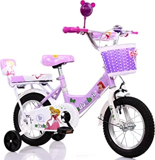 SDUOBEI دراجة أطفال بنات بعجلات تدريب عادية مقاس 18 بوصة ، بنفسجي ، مقاس S.
