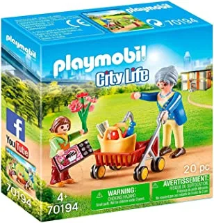 Playmobil 70194 CITY LIFE Grandma with Rollator 4 سنوات + ، ملون ، مقاس واحد