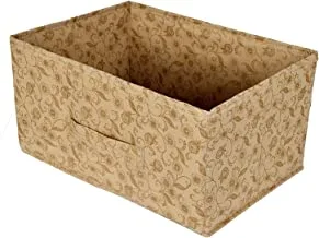 Kuber Industries Metalic Floral Print Non Woven Fabric Drawer Storage And Cloth Organizer Unit For Closet (Beige), 42 X 29 X 22 Cm