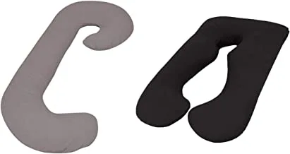 وسادة حمل وأمومة مريحة على شكل حرف C من Stylie - رمادي مع وسادة حمل وأمومة مريحة على شكل U من Stylie ، أسود