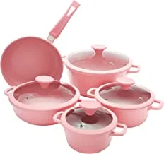 Procila Die Casting Aluminium Cookware Set 12 Pcs , Pink , Bbc001