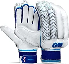 GM Siren Cricket Batting Gloves for Youth Left handed | Free Cover | Colour: White/Royal Blue
