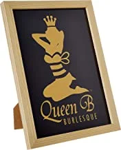Lowha queen burlesque wall art with pan wood framed ready to hang for home, bed room, office living room home decor hand made wooden color 23 x 33cm by lowha
