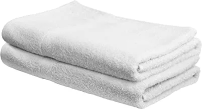 Deyarco - Princess 2 Pcs Bath Towel Set, 100% Cotton Terry Ringspun, Fast Absorbent, Quick Dry, 480 GSM, Size: 70 x 140cm, White