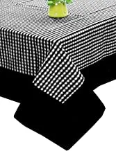 Kuber Industries Checkered Design Cotton 4 Seater Center Table Cover 60X40(Black) - Ctktc40114