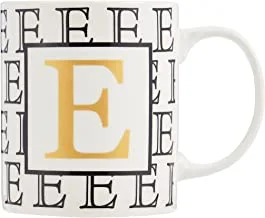 Shallow Letter E Printed Porcelain Tea Coffee Mug, Bd-Mug-E