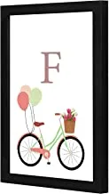 Lowha LWHPWVP4B-196 F Letter Bike Balloons Wall Art Wooden Frame Black Color 23X33Cm By Lowha