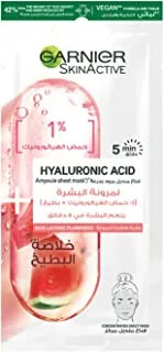 Garnier Skinactive Tissue Mask Ampoule, 1% Hyaluronic Acid X Watermelon