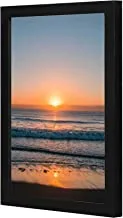 LOWHA Beach at Sunset Wall art wooden frame Black color 23x33cm By LOWHA