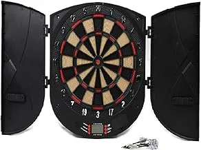 Joerex Lcd Dartboard Electronic Target With 6 Darts, Clear Lcd Display And Sound Effects, Designed For Up To 8 Players, Black