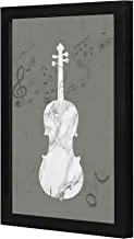 LOWHA guitar white rey Wall art wooden frame Black color 23x33cm By LOWHA