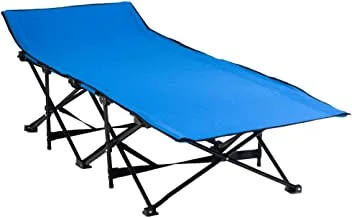 ALSafi-EST Kansoon Foldable Camping And Trekking Bed In Canvas Bag - Blue / Black, Foldable Bed