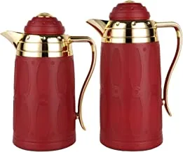 Bianka 2 Pieces Coffee And Tea Vacuum Flask Set Size: 0.7/1.0 Liter, Color: Burgundy