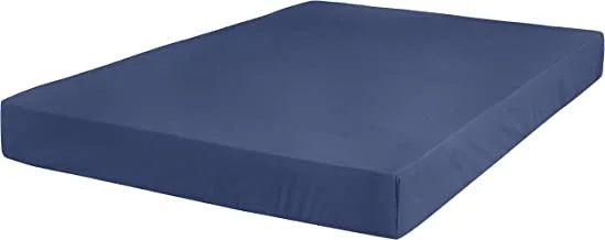 AmazonBasics Ultra-Soft Fitted Sheet - Breathable, Easy to Wash - Twin XL, Midnight Blue