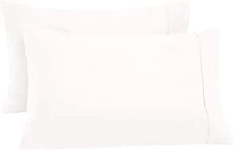 أكياس وسائد فائق النعومة من AmazonBasics - مسامية ، سهلة الغسل - مجموعة من قطعتين ، أبيض ، قياسي ، 81.3 × 50.8 سم