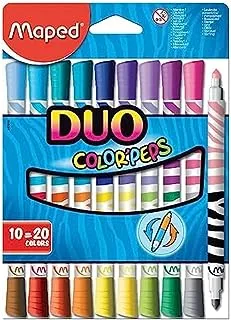 Maped Duo Color'Peps Markers 10-Piece Set, Multicolor