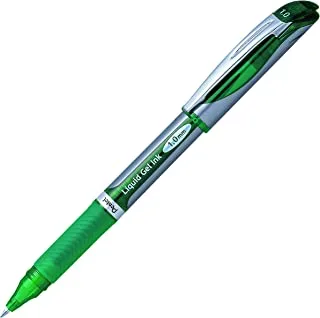 Pentel Energel Deluxe Liquid Gel Roller 1.0mm Broad Point Size, Green Ink, Box of 12