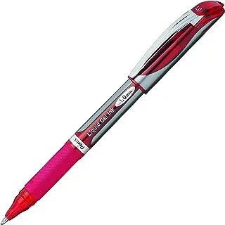 Pentel ENER-GEL Deluxe Liquid Gel Pen, Bold Line, Metal Tip, Red Ink, Box of 12 (BL60-B)