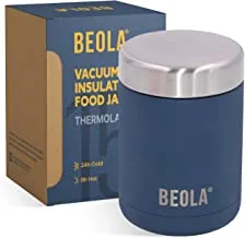 BEOLA 450ml Food Jar Lunch Box Thermos Stainless Steel Double Wall Insulated Travel Food Flask for Kids and Adults, 15oz (Marine Blue)