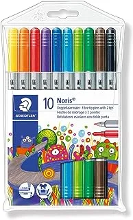 Staedtler Fiber Tip Pens With 2 Tips, Multicolor [St-320-Nwp10]