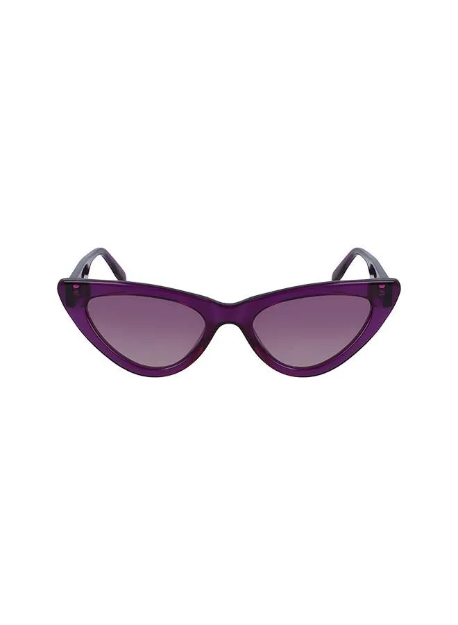 Karl Lagerfeld Women's Full Rim ZYL Cat Eye Sunglasses KL6005S-052-5218