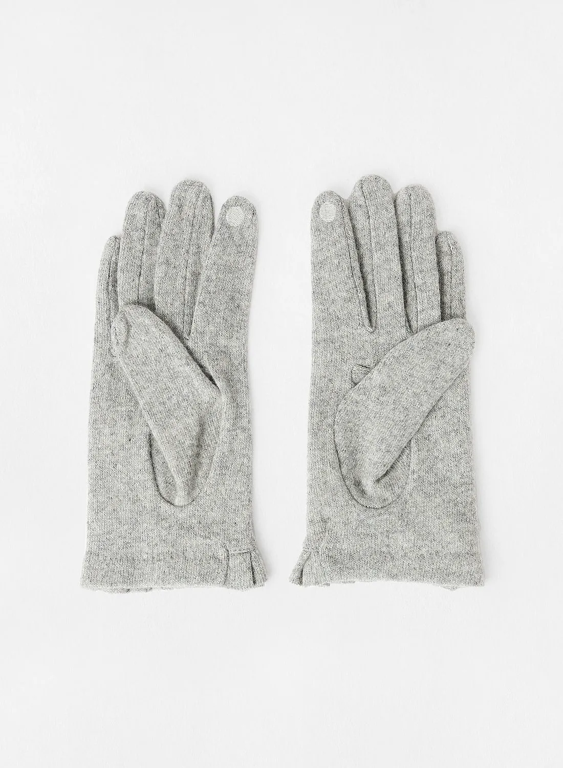 ONLY Solid Knit Gloves Light Grey Melange